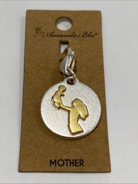 Amanda Blu Heartfelt Emotion Medallion Mother & Child Two-Tone Pendant Charm